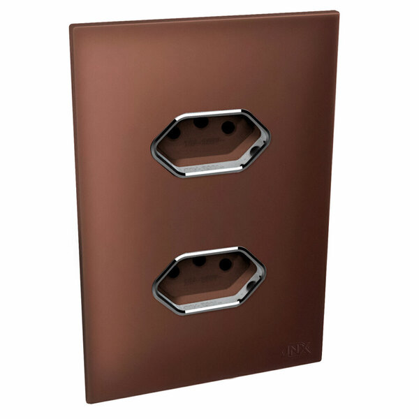 Conjunto 2 Tomadas 10a - Jnx Legacy - Aço Corten E Cromado La