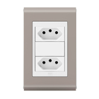 Conjunto 2 Tomadas 10a - Refinatto - Argila Acetinado / Branc