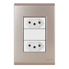 Conjunto 2 Tomadas 10a - Tramontina Liz Ouro Velho / Branco -