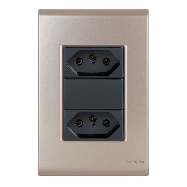 Conjunto 2 Tomadas 10a - Tramontina Liz Ouro Velho / Grafite
