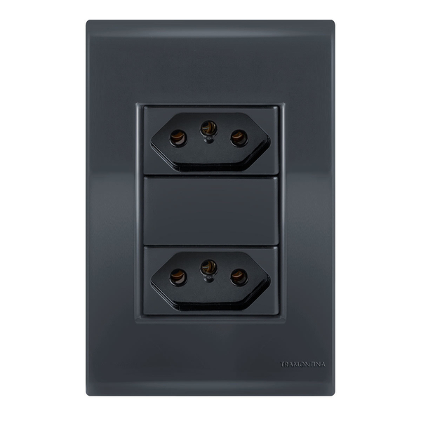 Conjunto 2 Tomadas 20a - Tramontina Liz Grafite - Tlg007
