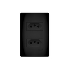 Conjunto 2 Tomadas 2P+T 10A Habitat Black