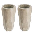 Conjunto 2 Vasos De Concreto Artesanal Bowling 19,8cm Cinza