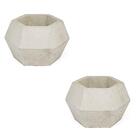 Conjunto 2 Vasos De Concreto Artesanal Diamante 9,5cm Cinza