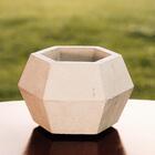 Conjunto 2 Vasos De Concreto Artesanal Diamante 9,5cm Cinza