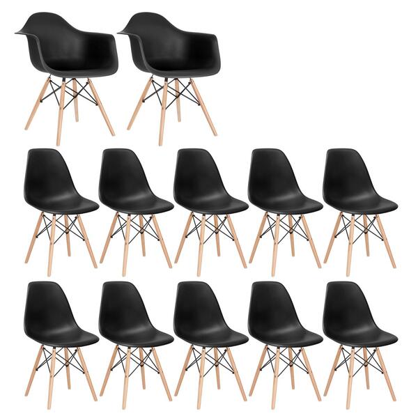 Conjunto 2 X Cadeiras Eames Daw Com Braços + 10 Cadeiras Eiff