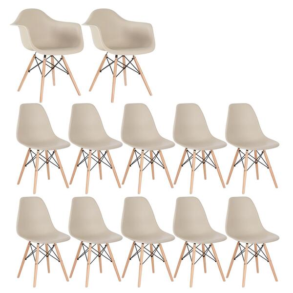 Conjunto 2 X Cadeiras Eames Daw Com Braços + 10 Cadeiras Eiff