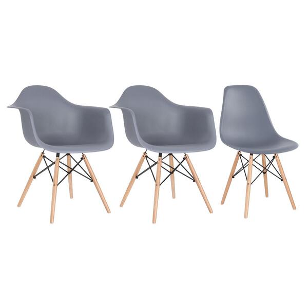 Conjunto 2 X Cadeiras Eames Daw Com Braços + 1 Cadeira Eiffel
