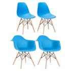 Conjunto 2 X Cadeiras Eames Daw Com Braços + 2 Cadeiras Eiffe