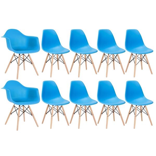 Conjunto 2 X Cadeiras Eames Daw Com Braços + 8 Cadeiras Eiffe