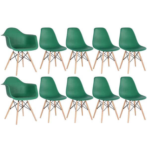 Conjunto 2 X Cadeiras Eames Daw Com Braços + 8 Cadeiras Eiffe