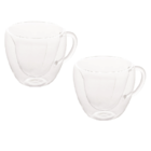 Conjunto 2 Xícaras De Chá Dupla Parede Vidro Borossilicato Re