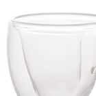 Conjunto 2 Xícaras P/café Dupla Parede De Vidro Heart Lyor