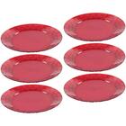 Conjunto 30 Pratos Plásticos Vermelhos Mesa Posta Eventos Ban