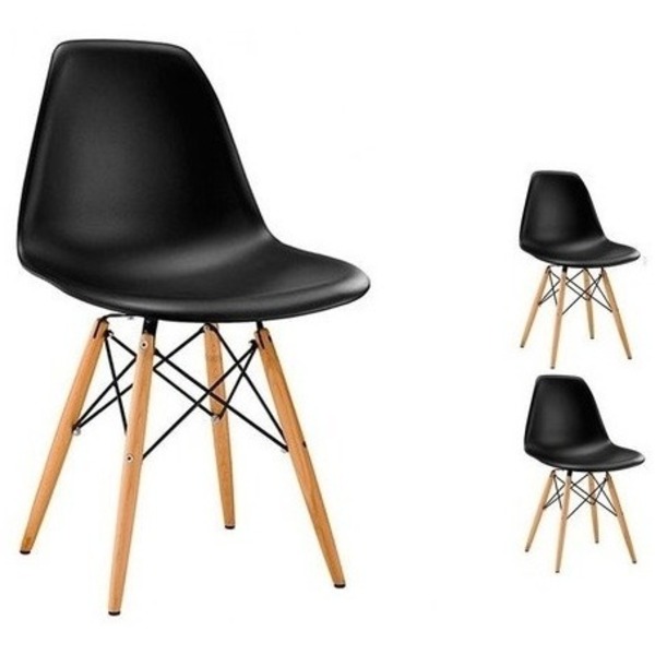 Conjunto 3  Cadeiras Charles Eames Eiffel Para Varanda Pé Pal