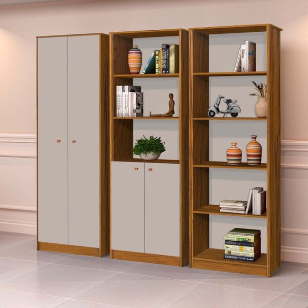 Conjunto 3 Armários Organizador Office Escritório Offwhite Co