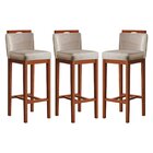 Conjunto 3 Banquetas Alta Em Madeira Maciça Libéria  Pinhão/b