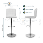 Conjunto 3 Banquetas Altas Com Encosto Estofado Cozinha Balcã