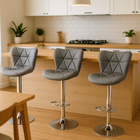 Conjunto 3 Banquetas Altas Com Encosto Para Cozinha Americana