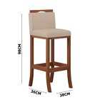 Conjunto 3 Banquetas Altas Em Madeira Maciça Londres  Pinhão