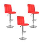 Conjunto 3 Banquetas Dublin Couro Pu Regulagem De Altura - Ve