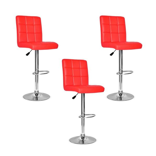 Conjunto 3 Banquetas Dublin Couro Pu Regulagem De Altura - Ve