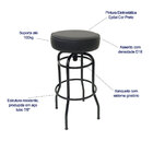 Conjunto 3 Banquetas Giratória Bar Para Bancada Média Altura