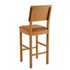 Conjunto 3 Banquetas Jade 01 Madeira Maciça Jcm Couro Caramelo