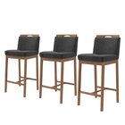 Conjunto 3 Banquetas Madeira Maciça Dani