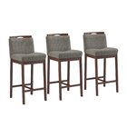 Conjunto 3 Banquetas Madeira Maciça Dani