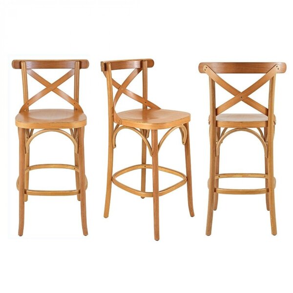 Conjunto 3 Banquetas Texas Verniz Natural Gamma Móveis Natural