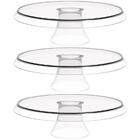Conjunto 3 Boleiras Transparentes 28cm Bases Para Docinhos E
