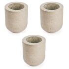 Conjunto 3 Cachepôs Concreto Artesanal Cilindro 13cm Cinza