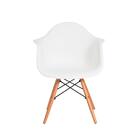 Conjunto 3 Cadeiras Charles Eames Eiffel Com Braço Branca Bas