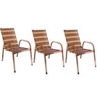 Conjunto 3 Cadeiras De Área E Varanda Baixa Junco Capuccino F