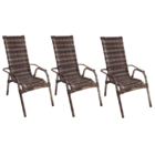 Conjunto 3 Cadeiras De Área Em Junco Capuccino Fortmix