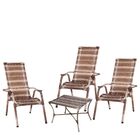 Conjunto 3 Cadeiras E Mesa De Centro Para Área De Lazer E Pis