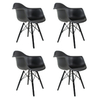 Conjunto 3 Cadeiras Eames Com Braço Terracota Pés Em Poliprop