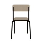 Conjunto 3 Cadeiras Estofadas Fixa Empilhável Fit Areia Corri