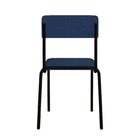 Conjunto 3 Cadeiras Estofadas Fixa Empilhável Fit Azul City /