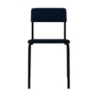 Conjunto 3 Cadeiras Estofadas Fixa Empilhável Fit Azul Corrie