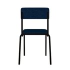 Conjunto 3 Cadeiras Estofadas Fixa Empilhável Fit Azul Corrie