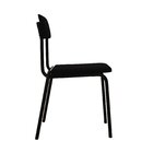 Conjunto 3 Cadeiras Estofadas Fixa Empilhável Fit Preto / Pre