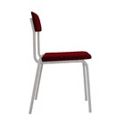 Conjunto 3 Cadeiras Estofadas Fixa Empilhável Fit Vermelho Vi