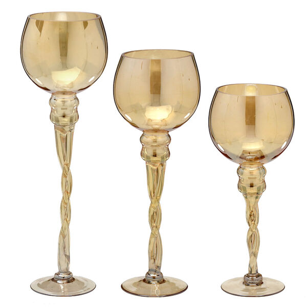 Conjunto 3 Castiçais Nobre Dourado Espressione Christmas