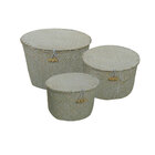 Conjunto 3 Cestos De Palha Branco Tz0018 Btc