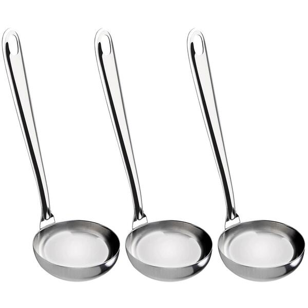 Conjunto 3 Concha De Inox Para Sopa Feijão Ou Molho Utensílio