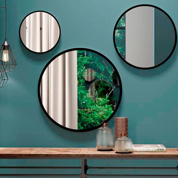 Conjunto 3 Espelhos Decorativos Suspensos Lopes Decor Espelha