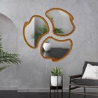 Conjunto 3 Espelhos Orgânicos Moldura Em Mdf Miraggio Cinamomo