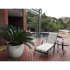 Conjunto 3 Espreguiçadeira Alumínio Reclinável Cannes Café